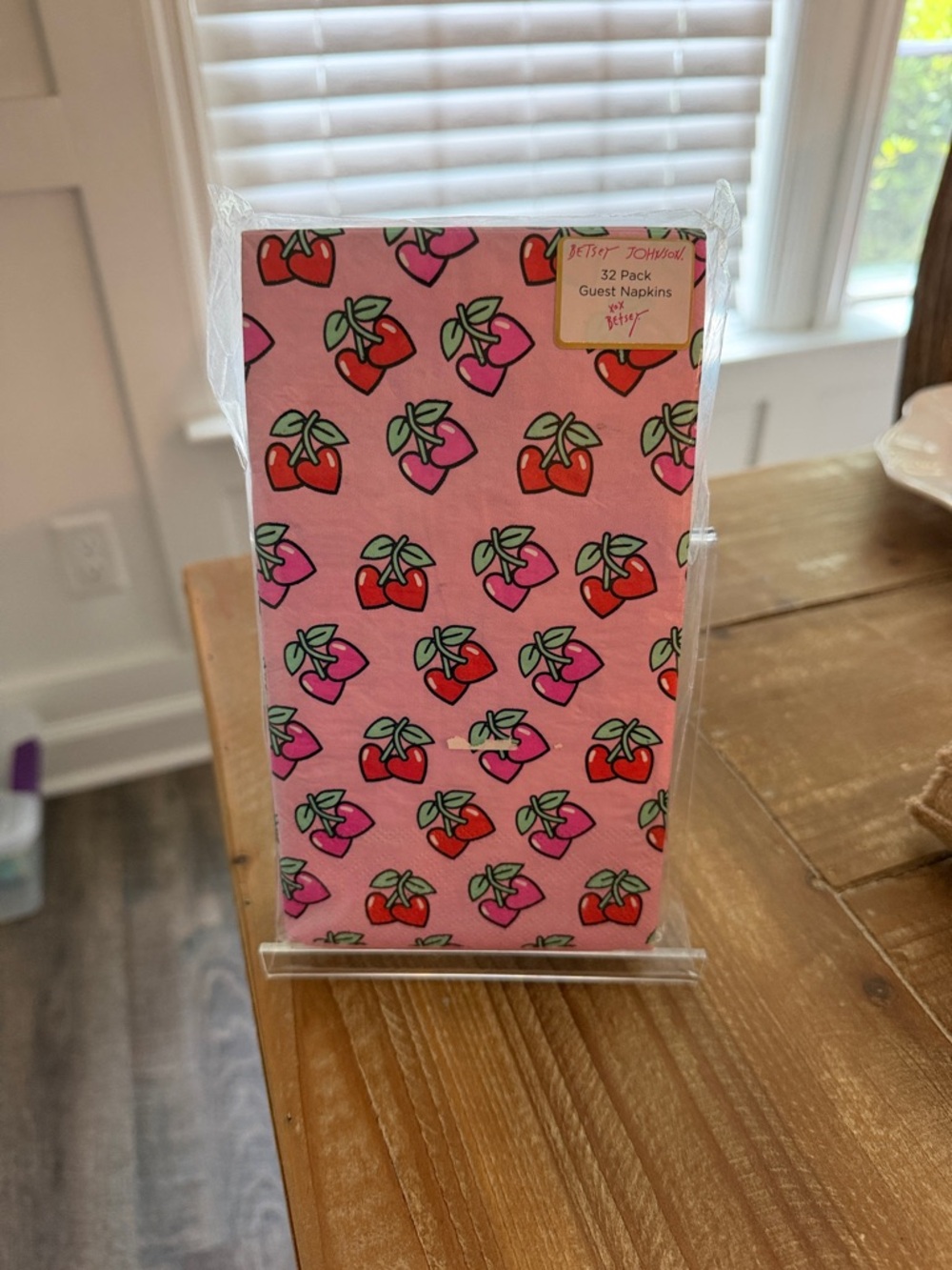 Betsey Johnson Pink Cherry Pattern Guest Napkins (Set of 32)